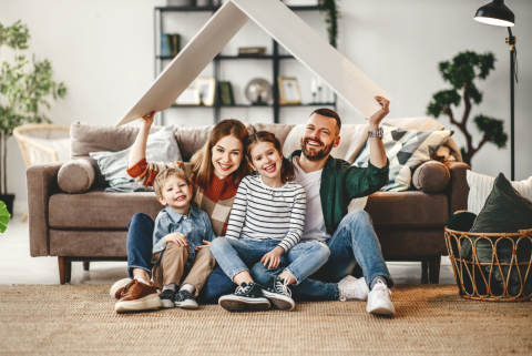 Family in house